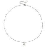 Stainless Steel Crystal Zirconia Clavicle Chain Necklace