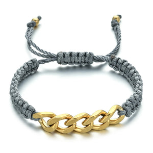Vintage 18k Plated Cuban Chain Bracelet Stainless Steel Women Men