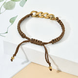 Vintage 18k Plated Cuban Chain Bracelet Stainless Steel Women Men