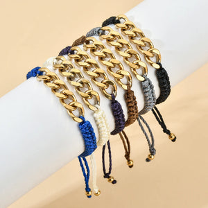 Vintage 18k Plated Cuban Chain Bracelet Stainless Steel Women Men
