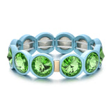 Multicolor Big Crystal Elastic Bracelet Enamel Stretch Glass Bangle