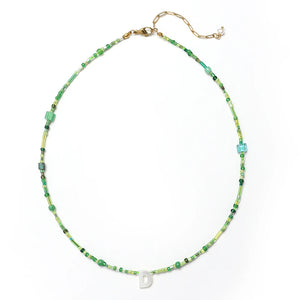 Boho Choker Necklace Initial Letters Pendant Shell Pearl Jewelry Accessories