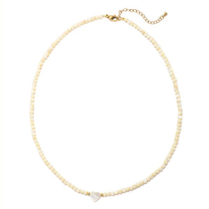Mother of Pearl Choker Necklace for Women Heart Pendant Neck Jewelry