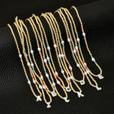 Personalized Natural Pearl Gold-color Bead Necklace with Shell Letter Pendant