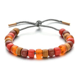 Natural Stone Beaded Bracelet Rainbow Beads Boho