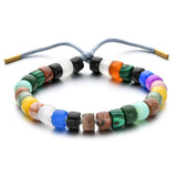 Natural Stone Beaded Bracelet Rainbow Beads Boho