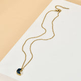 Sun Moon Druzy Necklace Stainless Steel Pendant