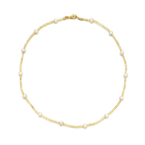 Boho Pearl Beaded Choker Necklace for Women