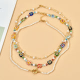 Boho Pearl Beaded Choker Necklace for Women