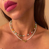 Boho Pearl Beaded Choker Necklace for Women