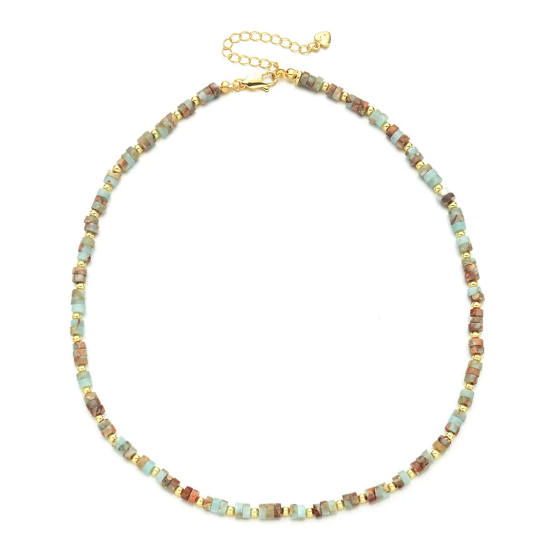 Natural Stone Women Chokers Necklace Chain Short Collar Jewelry