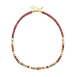Boho Beaded Choker Necklace Stone Jewelry Gift Accessory