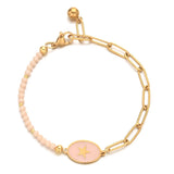 Glass Beads Star Charm Bracelet Stainless Steel Accessories