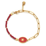 Glass Beads Star Charm Bracelet Stainless Steel Accessories