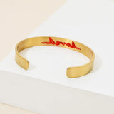 Punk Love Letter Bangles Couple Jewelry Stainless Steel Bangles