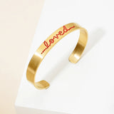 Punk Love Letter Bangles Couple Jewelry Stainless Steel Bangles