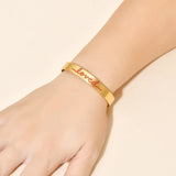 Punk Love Letter Bangles Couple Jewelry Stainless Steel Bangles