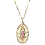 Stainless Steel Virgin Mary Pendant Necklace Christian Religious Jewelry