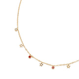 Colorful CZ Stainless Steel Necklace 18k Plated