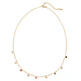 Colorful CZ Stainless Steel Necklace 18k Plated