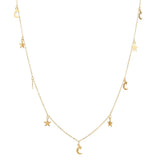 Star Moon Necklace Vintage Chain Women Choker Party