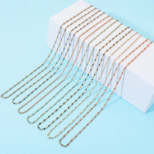 Multicolor Stainless Steel Chain Necklace Jewelry Women Choker