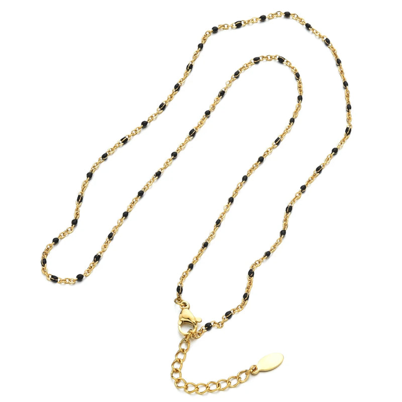 Multicolor Stainless Steel Chain Necklace Jewelry Women Choker