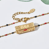 Thin Stainless Steel Chain Evil Eye Pendant Necklace for Women Girls