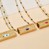 Thin Stainless Steel Chain Evil Eye Pendant Necklace for Women Girls