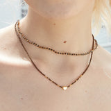 Tiny Heart Choker Necklace Women Chain Beads Pendant Bohemian Chocker