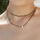 Tiny Heart Choker Necklace Women Chain Beads Pendant Bohemian Chocker