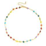 Bohemia Rainbow Seed Beads Chain Choker Necklace For Women