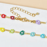Bohemia Rainbow Seed Beads Chain Choker Necklace For Women