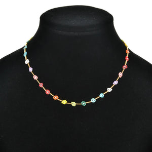 Bohemia Rainbow Seed Beads Chain Choker Necklace For Women