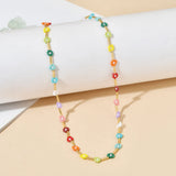 Bohemia Rainbow Seed Beads Chain Choker Necklace For Women