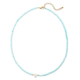 Girls Pink Shell Choker Necklace Natural Shell Heart Pendant Jewelry