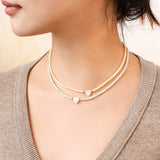 Girls Pink Shell Choker Necklace Natural Shell Heart Pendant Jewelry