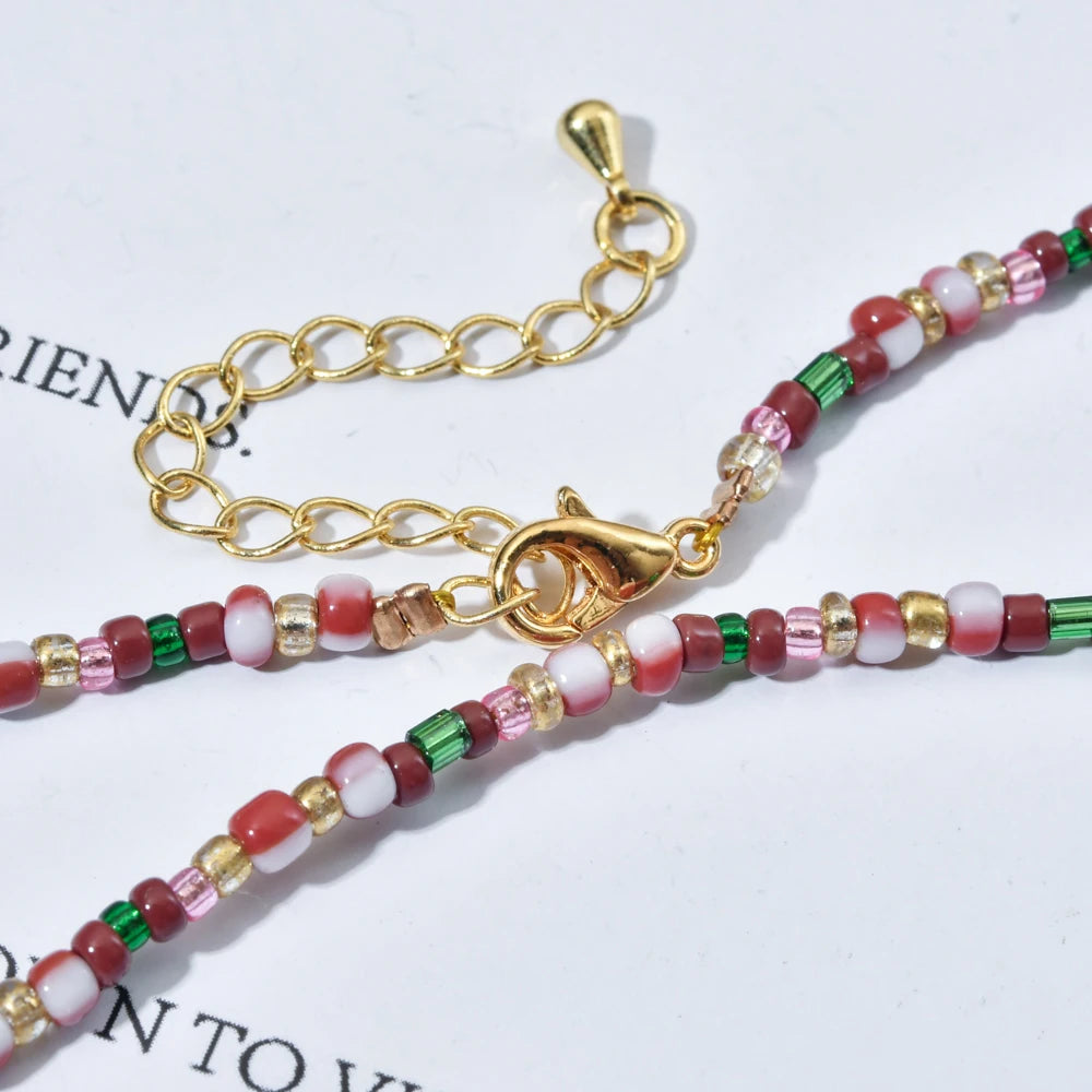 Vintage Style Seed Beads Choker Necklace for Women Summer Jewelry