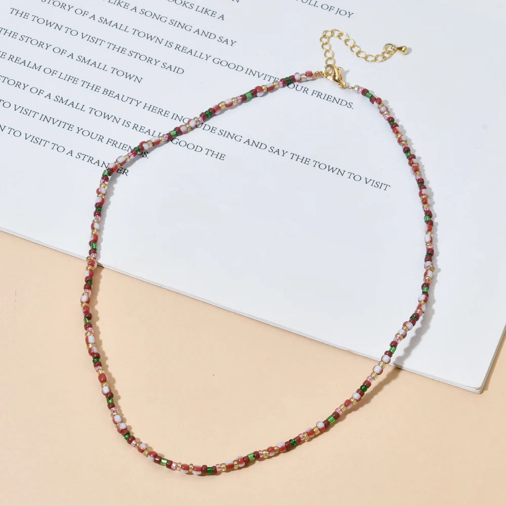 Vintage Style Seed Beads Choker Necklace for Women Summer Jewelry