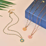 Virgin Mary Charm Necklace Women Choker Enamel Beads Chain Rainbow Colorful
