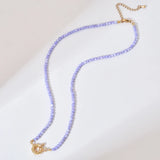 3MM Shell Beads Choker Chain Necklace for Women with Copper Charm