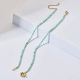 3MM Shell Beads Choker Chain Necklace for Women with Copper Charm