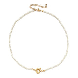 3MM Shell Beads Choker Chain Necklace for Women with Copper Charm