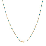 Cross Choker Necklace Thin Chain Pendant Jewelry