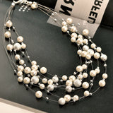 Statement Necklace Chain Pearl Necklace Banquet Wedding