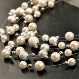 Statement Necklace Chain Pearl Necklace Banquet Wedding