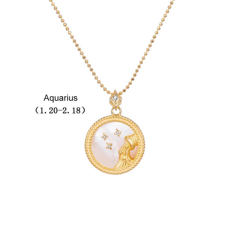 12 Constellation Pendant Necklace for Women Girls Romantic Jewelry