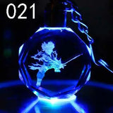 Cartoon Crystal Ball LED Keychain Bright Crystal Keyring Car Keychain