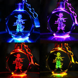 Cartoon Crystal Ball LED Keychain Bright Crystal Keyring Car Keychain