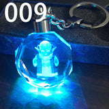 Cartoon Crystal Ball LED Keychain Bright Crystal Keyring Car Keychain